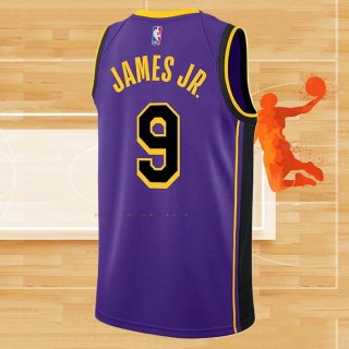 Camiseta Los Angeles Lakers Bronny James NO 9 Statement Violeta