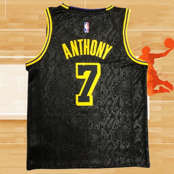 Camiseta Los Angeles Lakers Carmelo Anthony NO 7 Black Mamba Negro