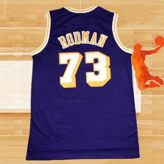 Camiseta Los Angeles Lakers Dennis Rodman NO 73 Mitchell & Ness 1998-99 Violeta