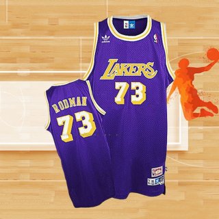 Camiseta Los Angeles Lakers Dennis Rodman NO 73 Retro Violeta