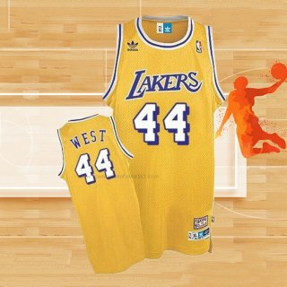 Camiseta Los Angeles Lakers Jerry West NO 44 Retro Amarillo