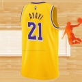 Camiseta Los Angeles Lakers Joel Ayayi NO 21 75th Anniversary 2021-22 Amarillo