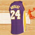 Camiseta Los Angeles Lakers Kobe Bryant NO 24 60th Anniversary Mitchell & Ness 2007-08 Violeta