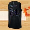 Camiseta Los Angeles Lakers Kobe Bryant NO 24 Iridescent Logo Negro
