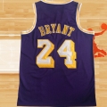 Camiseta Los Angeles Lakers Kobe Bryant NO 24 Mitchell & Ness 2007-08 Violeta
