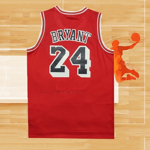 Camiseta Los Angeles Lakers Kobe Bryant NO 24 Retro Rojo