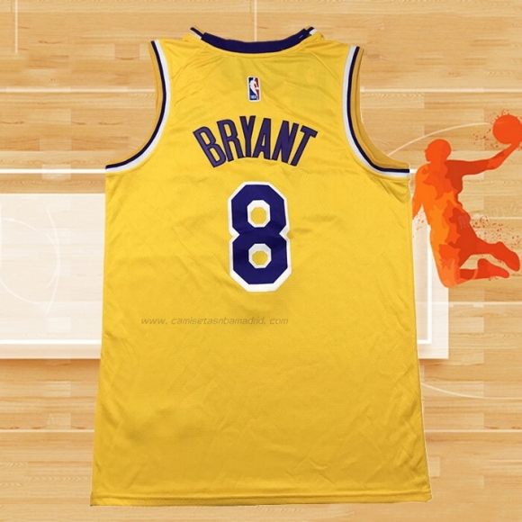 Camiseta Los Angeles Lakers Kobe Bryant NO 8 Retro Amarillo