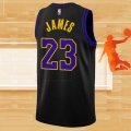 Camiseta Los Angeles Lakers Lebron James NO 23 Ciudad 2023-24 Negro