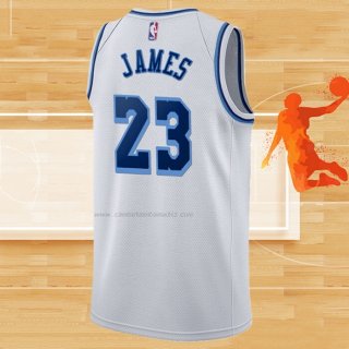 Camiseta Los Angeles Lakers Lebron James NO 23 Classic 2019-20 Blanco