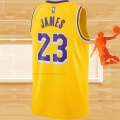 Camiseta Los Angeles Lakers LeBron James NO 23 Icon 2020-21 Amarillo