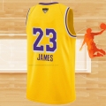 Camiseta Los Angeles Lakers Lebron James NO 23 Icon 2020 Final Bound Amarillo