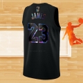 Camiseta Los Angeles Lakers LeBron James NO 23 Iridescent Logo Negro