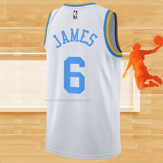 Camiseta Los Angeles Lakers LeBron James NO 6 Classic 2022-23 Blanco