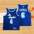 Camiseta Los Angeles Lakers LeBron James NO 6 Hardwood Classic 2021-2022 Azul