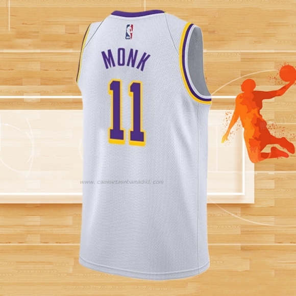 Camiseta Los Angeles Lakers Malik Monk NO 11 Association 2021-22 Blanco