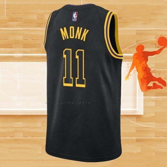 Camiseta Los Angeles Lakers Malik Monk NO 11 Mamba 2021-22 Negro