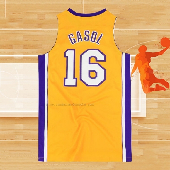 Camiseta Los Angeles Lakers Pau Gasol NO 16 Icon Amarillo