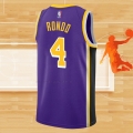 Camiseta Los Angeles Lakers Rajon Rondo NO 4 Statement 2021-22 Violeta