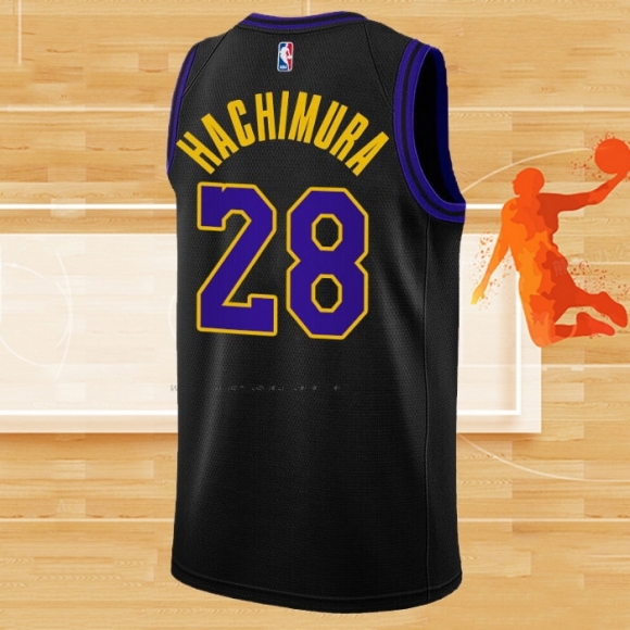 Camiseta Los Angeles Lakers Rui Hachimura NO 28 Ciudad 2023-24 Negro