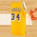 Camiseta Los Angeles Lakers Shaquille O'Neal NO 34 Mitchell & Ness 1996-97 Amarillo