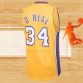 Camiseta Los Angeles Lakers Shaquille O'Neal NO 34 Mitchell & Ness 1999-00 Amarillo