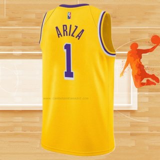 Camiseta Los Angeles Lakers Trevor Ariza NO 1 75th Anniversary 2021-22 Amarillo