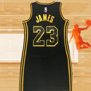 Camiseta Mujer Los Angeles Lakers Lebron James NO 23 Negro