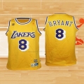 Camiseta Nino Los Angeles Lakers Kobe Bryant NO 8 Retro Amarillo