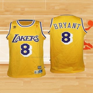 Camiseta Nino Los Angeles Lakers Kobe Bryant NO 8 Retro Amarillo