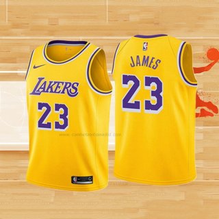 Camiseta Nino Los Angeles Lakers Lebron James NO 23 Icon Amarillo