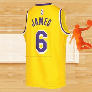 Camiseta Nino Los Angeles Lakers LeBron James NO 6 Icon 2022-23 Amarillo