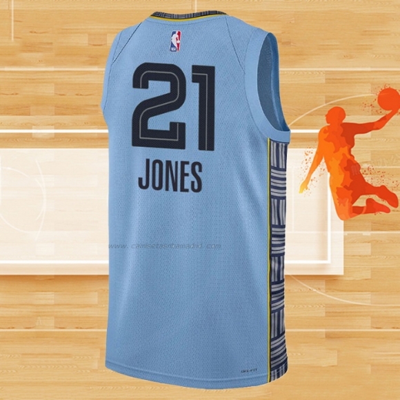 Camiseta Memphis Grizzlies Tyus Jones NO 21 Statement 2022-23 Azul