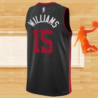 Camiseta Miami Heat Alondes Williams NO 15 Ciudad 2023-24 Negro