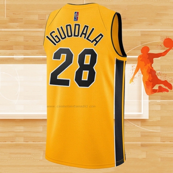 Camiseta Miami Heat Andre Iguodala NO 28 Earned 2020-21 Oro