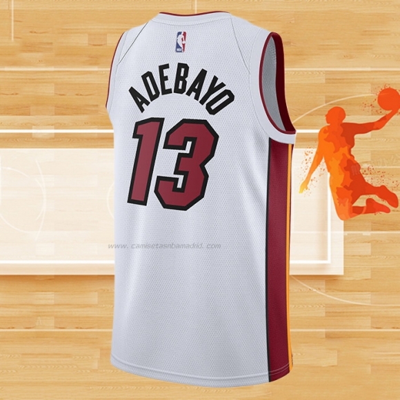 Camiseta Miami Heat Bam Adebayo NO 13 Association Blanco