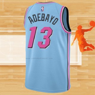 Camiseta Miami Heat Bam Adebayo NO 13 Ciudad 2019-20 Azul
