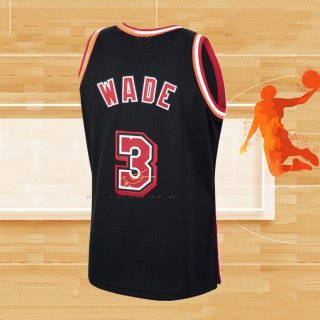 Camiseta Miami Heat Dwyane Wade NO 3 2006 Finals MVP Retro Negro