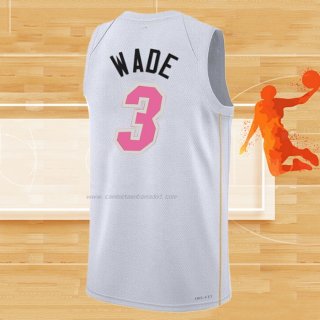 Camiseta Miami Heat Dwyane Wade NO 3 Ciudad 2022-23 Blanco