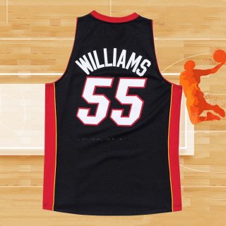 Camiseta Miami Heat Jason Williams NO 55 Hardwood Classics Throwback Negro
