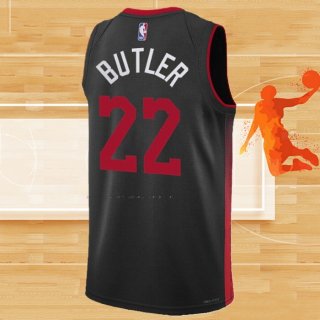 Camiseta Miami Heat Jimmy Butler NO 22 Ciudad 2023-24 Negro