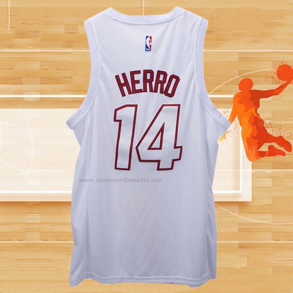 Camiseta Miami Heat Tyler Herro NO 14 Fashion Royalty Blanco