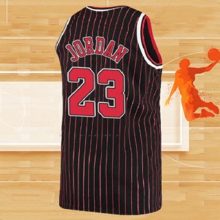 Camiseta Chicago Bulls Michael Jordan NO 23 Hardwood Classics Throwback 1997-98 Negro