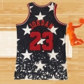 Camiseta Chicago Bulls Michael Jordan NO 23 Independence Day Mitchell & Ness Negro