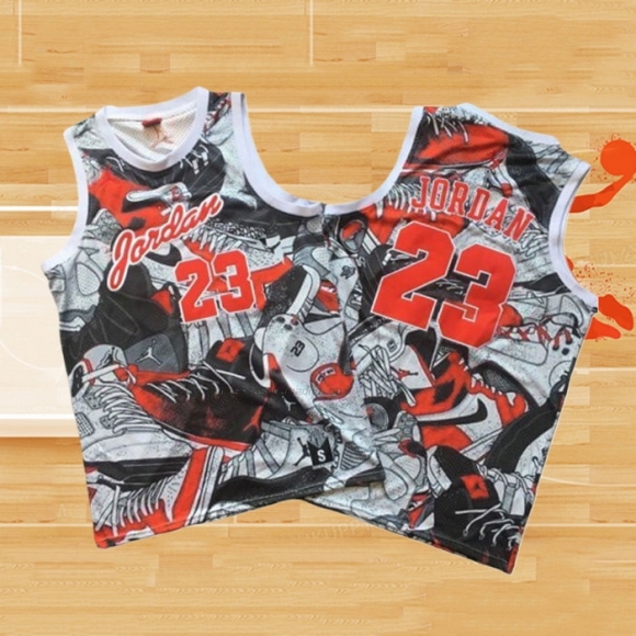 Camiseta Michael Jordan NO 23 Commemorative Gris