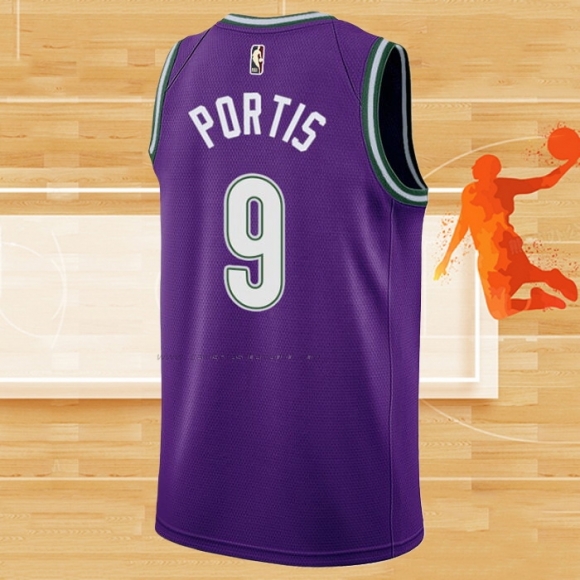 Camiseta Milwaukee Bucks Bobby Portis NO 9 Classic 2022-23 Violeta