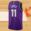 Camiseta Milwaukee Bucks Brook Lopez NO 11 Classic 2022-23 Violeta