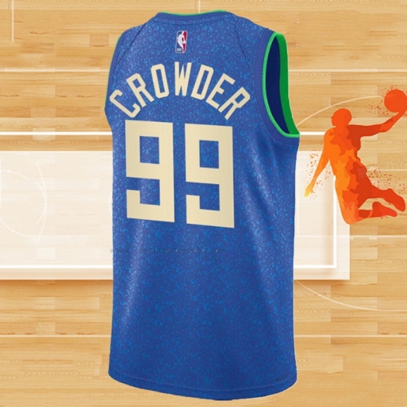 Camiseta Milwaukee Bucks Jae Crowder NO 99 Ciudad 2023-24 Azul