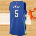 Camiseta Milwaukee Bucks Jevon Carter NO 5 Ciudad 2022-23 Azul