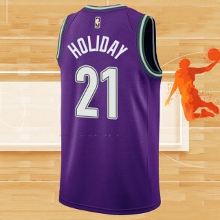 Camiseta Milwaukee Bucks Jrue Holiday NO 21 Classic 2022-23 Violeta