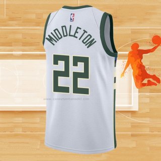 Camiseta Milwaukee Bucks Khris Middleton NO 22 Association Blanco